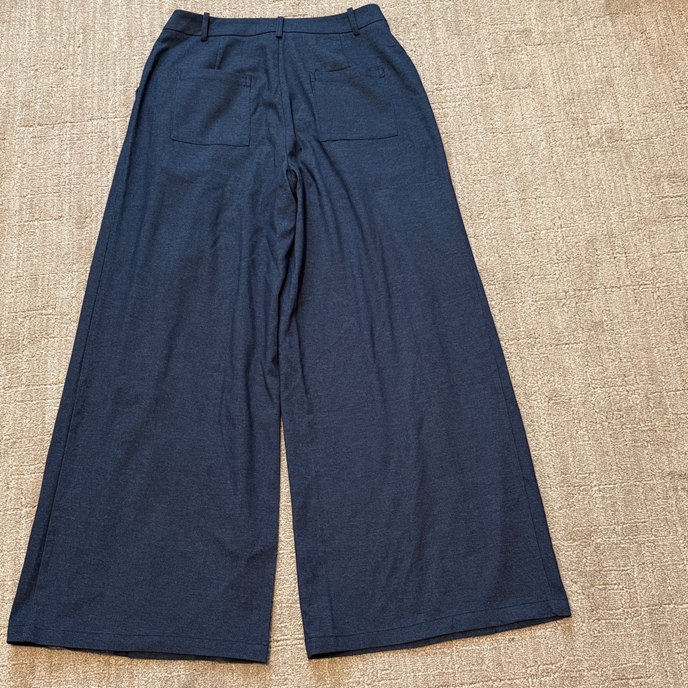 NWT Commense blue wide leg pleated pants sz L - Picture 6 of 6
